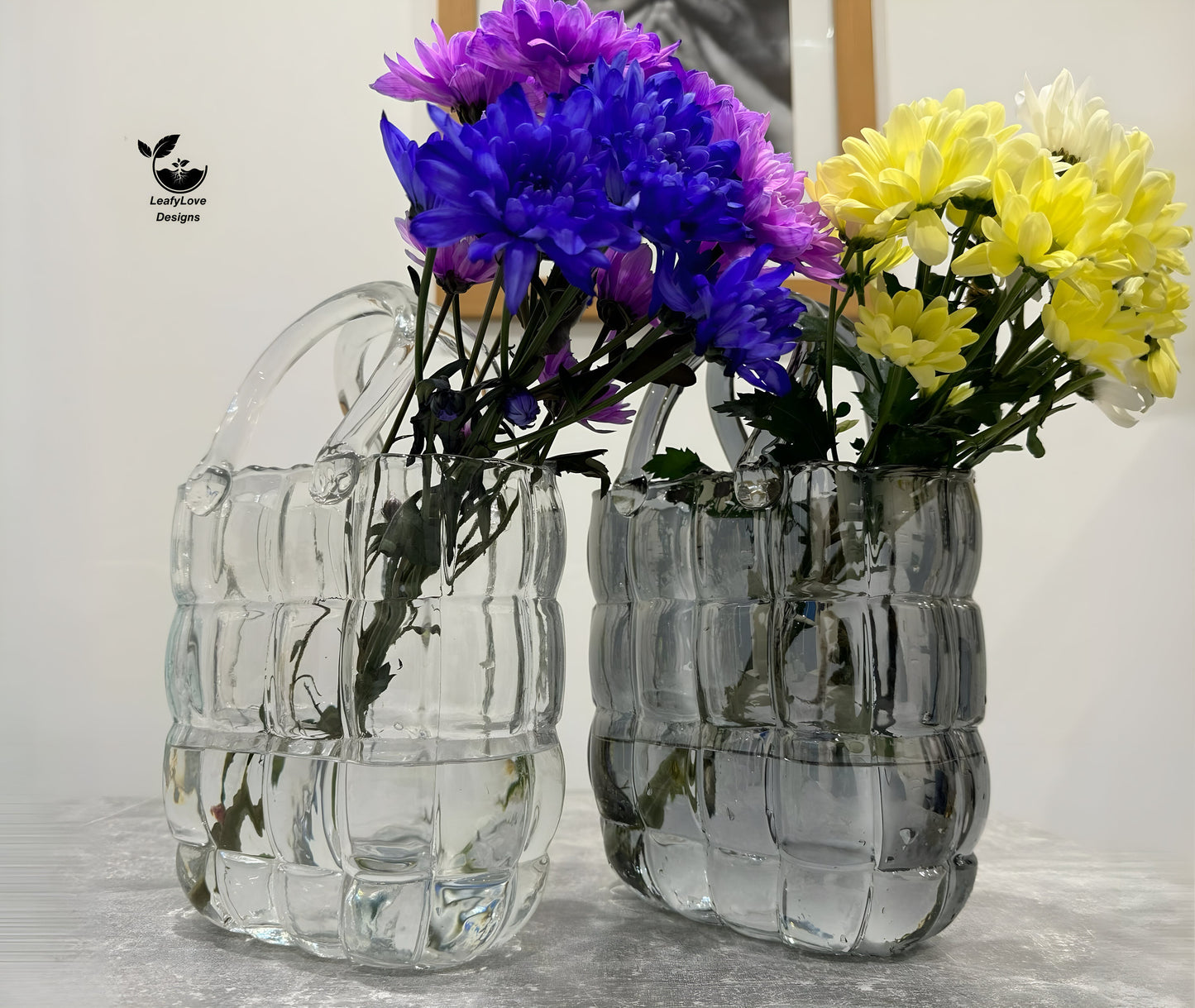 Transparent Bag Decorative Glassvase, Nordic Decor Home Decorer Glass Vase Hydroponic System Flower Arrangement Decorated Vases