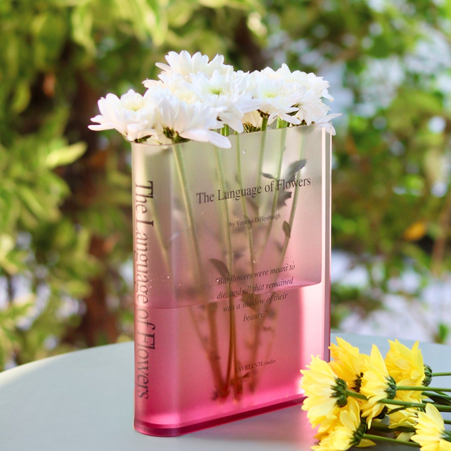 Acrylic Book Vase for Flowers Bookshelf Decor Modern Home Decor for Book and Flower Lovers Gifts for Events, Birthdays, and Housewarmings