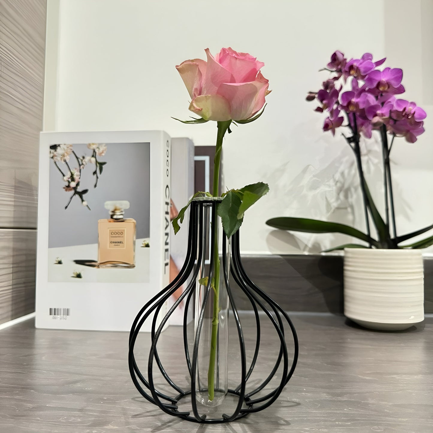 Testtube Home Decorer Vase Hydroponic System, Glass Test Tube Propagation Plant Stand Decorative Glassvase