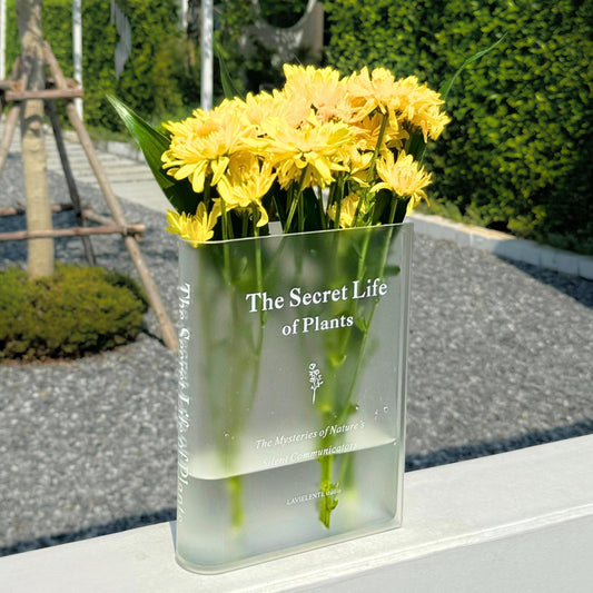 The Secret Life of Plants Acrylic Book Vase Unique Home Decor for Book and Flower Lovers Perfect Gift